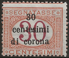 TRTTSx4N,1919 Terre Redente - Trento E Trieste, Sassone Nr. 4, Segnatasse Nuovo Senza Linguella **/ - Trentin & Trieste