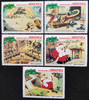 Dominique 1981 Christmas - Scenes From Walt Disney's Cartoon Film "Santa's Workshop"   Stampworld N° 725_727 à 730 - Dominique (1978-...)