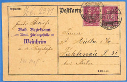 Allemagne Reich 1923 - Carte Postale De Weinheim - G31082 - Cartas & Documentos