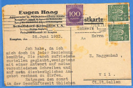 Allemagne Reich 1923 - Carte Postale De Kempten - G31066 - Brieven En Documenten