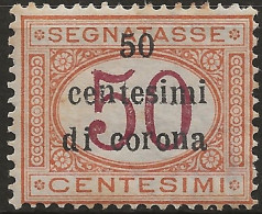 TRTTSx6N,1919 Terre Redente - Trento E Trieste, Sassone Nr. 6, Segnatasse Nuovo Senza Linguella **/ - Trentin & Trieste