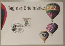 Germany - 1992 - Maximum Card - Tag Der Briefmarke - First Day Issue - Luchtballons