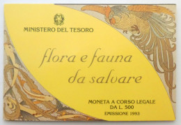 Repubblica Italiana - 500 Lire 1993 FDC Flora E Fauna Da Salvare - Sets Sin Usar &  Sets De Prueba