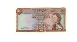 Jersey 10 Shillings ND 1963 QEII P-7a EF - Jersey