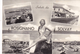 Cartolina Rosignano Solvay ( Livorno ) Saluti Con Vedutine - Livorno