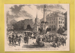 73 - SAVOIE . CHAMBÉRY . " PLACE DE LA FONTAINE DES ÉLÉPHANTS PENDANT LE VOTE DU 22 AVRIL 1860 " - Réf. N°239P - - Estampes & Gravures