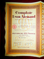 “Comptoir Lyon -Allemand”1928 Paris,Precious Metal Refining,share Certificate - Altri & Non Classificati