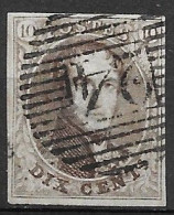 OBP10 Met 4 Randen En Met Balkstempel P24 Bruxelles (zie Scans) - 1858-1862 Medaillen (9/12)
