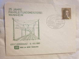 25 Jahre Fahrleitungsmeisterei Mannheim 1980 - Enveloppes - Oblitérées