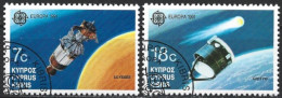 Cyprus 1991. Scott #779-80 (U) Europa, Telecommunications, Spacecrafts  *Complete Set* - Gebraucht