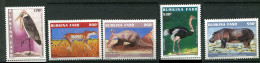 Burkina Faso ** N° 1051E à 1051J - Animaux:  Marabout, Guépard, Fourmilier, Autruche, Hippopotame - Burkina Faso (1984-...)