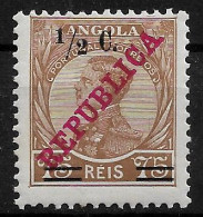 ANGOLA 1919 D. MANUEL SURCHARGED 1/2 OVER 75C MNH (NP#71-P02-L4) - Angola