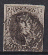BelgiqueCOB N° 6 Oblitéré. Papier épais. Bien Margé - 1851-1857 Medallions (6/8)