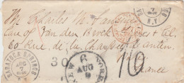 MTM091 - 1865 TRANSATLANTIC LETTER USA TO FRANCE Steamer SCOTIA - UNPAID 2 RATE - Storia Postale