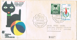 54499. Carta Certificada VALENCIA 1969, 8º Feria Del Juguete. Sello Plan Sur - Covers & Documents