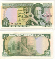 Jersey 1 Pound ND 1989 QEII P-15 UNC Leslie May Sign Prefix AC - Jersey