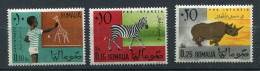Somalie ** N° 6 à 8 - Animaux : Girafe, Zèbre, Rhinocéros - Somalia (1960-...)