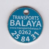 974 ILE DE LA REUNION - JETON CADDIES  METAL - TRANSPORT BALAYA  02 62 .. .. - Jetons De Caddies