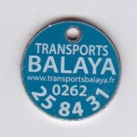 974 ILE DE LA REUNION - JETON CADDIES  METAL - TRANSPORT BALAYA  02 62 .. .. - Trolley Token/Shopping Trolley Chip