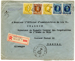 BELGIQUE - COB 200X2 + 205 + 208 SIMPLE CERCLE POTTES SUR LETTRE RECOMMANDEE, 1928 - Andere & Zonder Classificatie