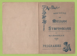 PROGRAMME SOCIETE DE MUSIQUE SYMPHONIQUE DE MARSEILLE 12 MAI 1923 - Programmes