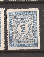 KR 2  1921  57  IIB  JUGOSLAVIJA JUGOSLAWIEN  PORTO  PERF- 9  MNH - Unused Stamps