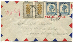 Congo Léopoldville 3 Oblit. Keach 8A2 Sur C.O.B. 233 (paire) + 285A (paire) Sur Lettre Vers Chicago Le 05/05/1951 - Brieven En Documenten