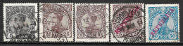 1910 PORTUGAL SET OF 5 USED STAMPS (Michel # 155,159,173,174) CV €4.40 - Usado