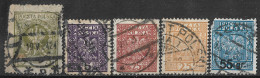 1924-1934 POLAND Set Of 5 Used Stamps (Michel # 204,261,263,276,292) CV €2.60 - Usati