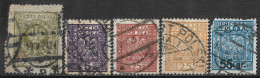 1924-1934 POLAND Set Of 5 Used Stamps (Michel # 204,261,263,276,292) CV €2.60 - Usados