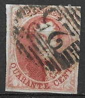 OBP12a Met 4 Randen En Met Balkstempel P25 Charleroi (zie Scans) - 1858-1862 Medaillen (9/12)