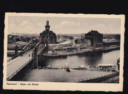 Dortmünd - Hafen Mit Brücke - Postkaart - Dortmund