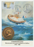 Maximum Card France 1988 Pierre André De Suffren - French Admiral - Navy - Militaria