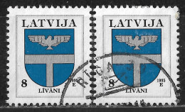 1995 LATVIA Set Of 2 Used Stamps (Michel # 399I) - Letonia