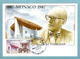 Carte Maximum Monaco 1987 - Le Corbusier - YT 1606 - Maximumkarten (MC)