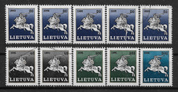 1991 Lithuania Set Of 10 USED STAMPS (Michel # 466,491,493,494) CV €5.30 - Lituania