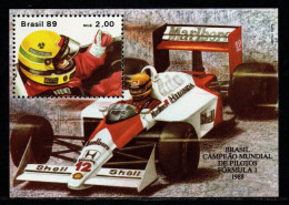 Brasilien 1989 - Mi.Nr. Block 77 - Postfrisch MNH - Autos Cars Sport Formel 1 Senna - Auto's