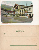 Oberammergau Künstlerkarte Dorf-Partie, Strassen Partie, Color Ansicht 1900 - Oberammergau