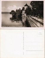 Ansichtskarte Überlingen Bodensee An Der Ufermauer Des Badgartens 1940 - Ueberlingen