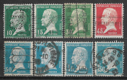 1923-1926 FRANCE Set Of 8 USED STAMPS (Scott # 185,186,189-192,194,196) CV $5.70 - 1922-26 Pasteur