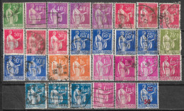 1932-1940 FRANCE SET OF 30 USED STAMPS (Scott # 264,265,267,271,272,276-278,280,282,283,402) CV $11.10 - 1932-39 Frieden