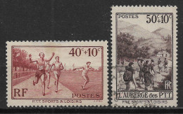 1937 FRANCE SET OF 2 USED/UNUSED SEMI-POSTAL STAMPS (Scott # B61,B62) CV $5.25 - Gebruikt