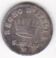 5 Soldi 1813 M Milano , Napoléon I , En Argent, C#5.1 - Napoleonische