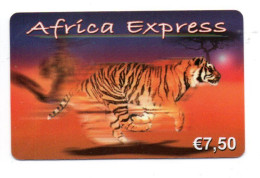 Tigre Africa Express   Carte Prépayée France Card  (K 98) - Autres & Non Classés