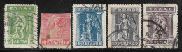 1913-1923 GREECE Set Of 5 Used Stamps (Scott # 217-220,225) CV $ 2.20 - Used Stamps