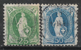 1891 SWITZERLAND Set Of 2 Used Stamps Perf.11½x11 (Michel # 59C,62C) CV €22.00 - Gebraucht