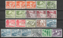 1949 SWITZERLAND Set Of 21 USED STAMPS (Scott # 329,330,332-339) CV $5.00 - Gebraucht