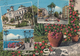 CARTOLINA  C5 SAN REMO,LIGURIA-SALUTI DA SAN REMO-CASINO MUNICIPALE-VISIONE PANORAMICA-FONTANA DAI VENTI-VIAGGIATA 1962 - San Remo