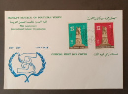 ADEN SOUTH YEMEN 1965 50th ANNIVERSAIRE OF THE INTERNATIONAL LABOR ORGANIZATION FIRST DAY COVER - Yemen