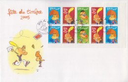 Enveloppe  FDC  Grand  Format  1er  Jour   FRANCE   Bande  Carnet     TITEUF      FETE  DU  TIMBRE    2005 - 2000-2009